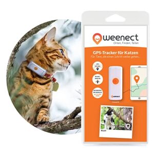 Weenect Cats 2 - GPS-Tracker für Katzen | GPS-Tracking in echtzeit | Ohne distanzlimit | Kleinstes Modell auf dem Markt | Funktioniert mit abonnement