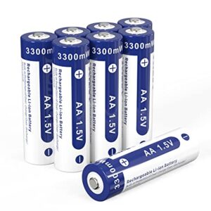 1.5V aa Akku wiederaufladbar,8Pack XTAR 1.5V AA 3300mWh Liion Batterie mit 2pcs Batteriekasten für Wanduhren, TV Fernbedienungen, Spiele und Spielzeug (8pack*AA)