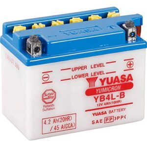 Yuasa YB4L-B DC Motorradbatterie 12 V 4 Ah, 121x93x71 mm