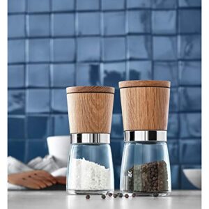 WMF Ceramill Nature Salz und Pfeffer Mühle Set 2-teilig, unbefüllt, für Salz, Pfeffer, Chilli, Salzmühle, Pfeffermühle Holz, Keramikmahlwerk