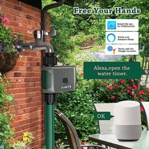 AnseTo Bewässerungscomputer WLAN Bewässerungssystem für Garten Bewässerung,Bewässerungssteuerung System für Pflanzen Kompatibel mit Alexa und Google Home, mit WiFi Fernbedienung und 2 Bewässerungsmodi